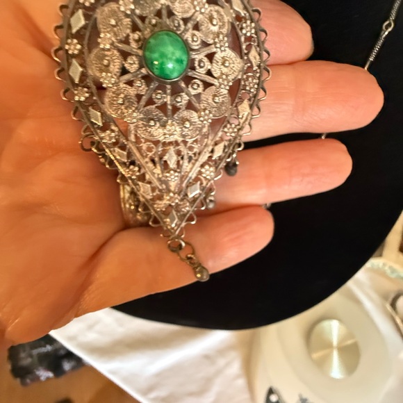 Vintage silver ornate necklace/ brooch - Picture 4 of 7